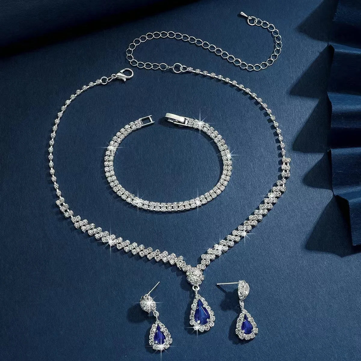 Luxury Bridal Jewelry Set — Necklace, Earrings & Bracelet