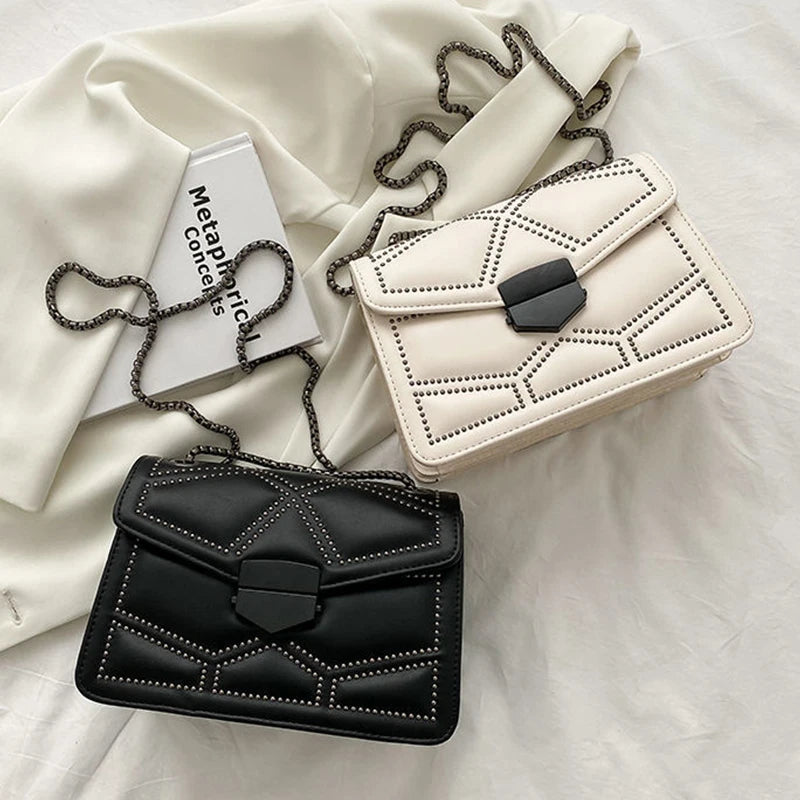 Vintage Rivet Crossbody Bag
