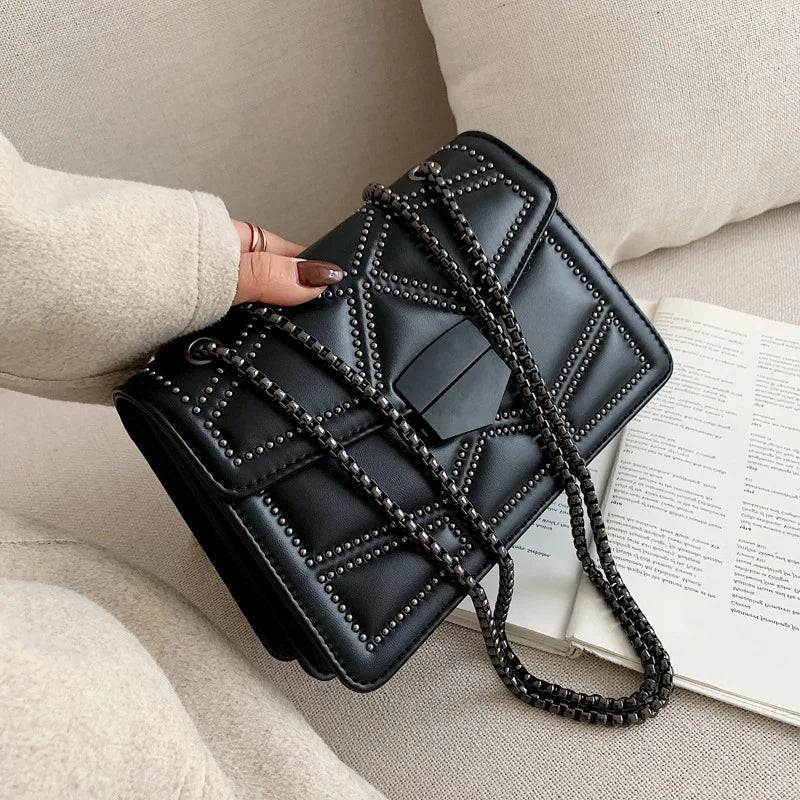Vintage Rivet Crossbody Bag