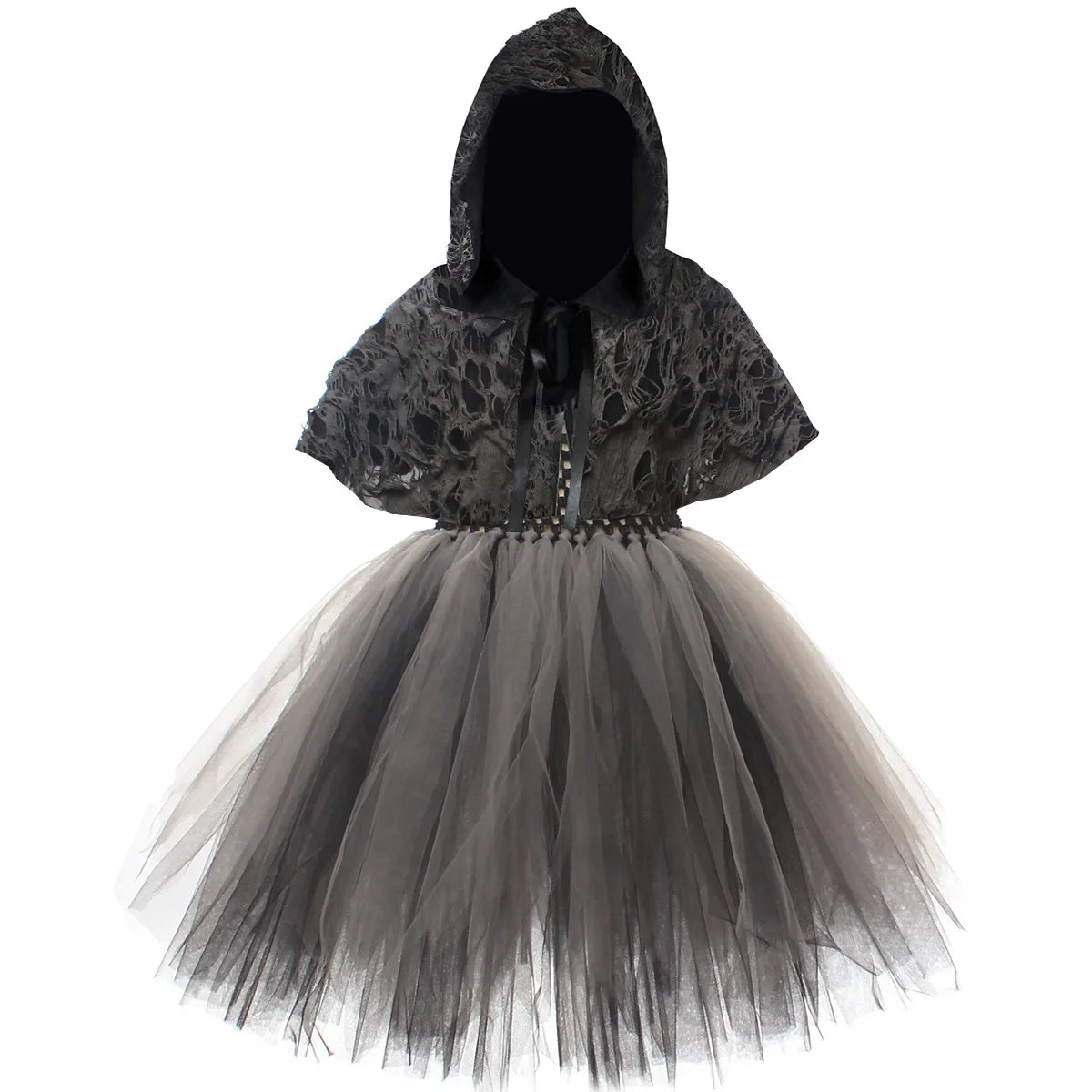 Girls Grim Reaper Black Cloak Costume
