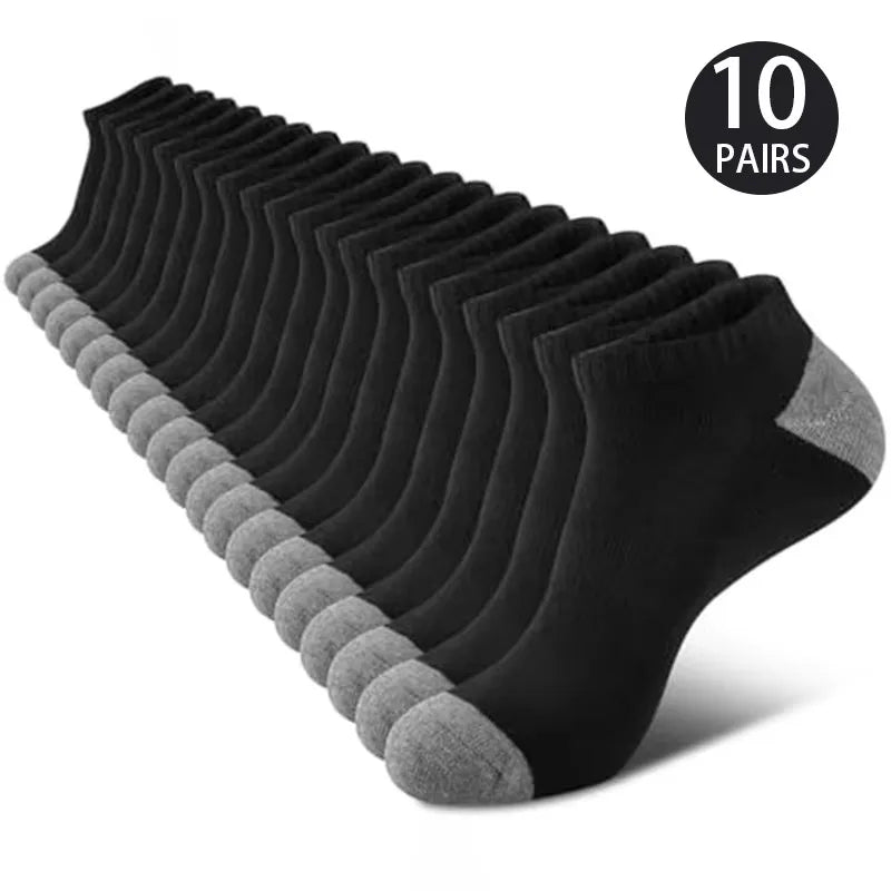 10 Pairs Breathable Low-Cut Socks — Sweat-Absorbing & Odor-Free