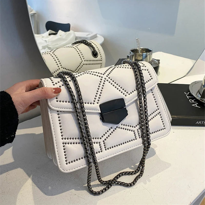 Vintage Rivet Crossbody Bag