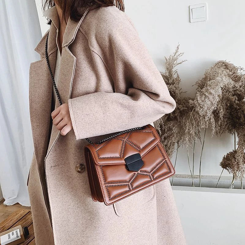 Vintage Rivet Crossbody Bag