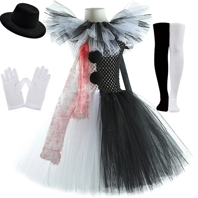 Girls Scary Clown Halloween Costume