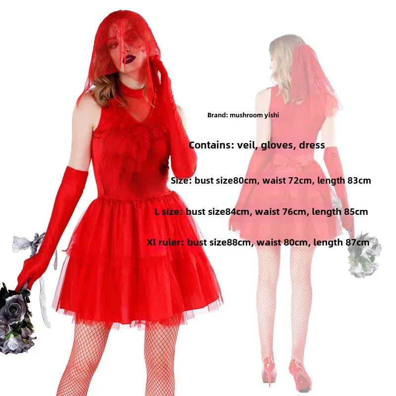 Women’s Red Underworld Ghost Wedding Dress
