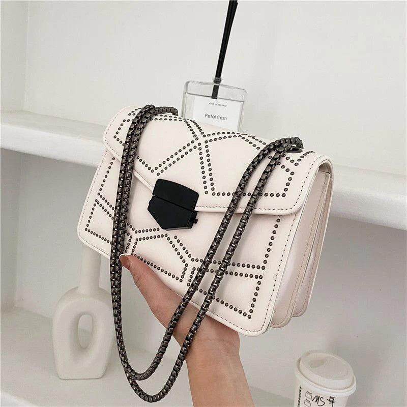 Vintage Rivet Crossbody Bag
