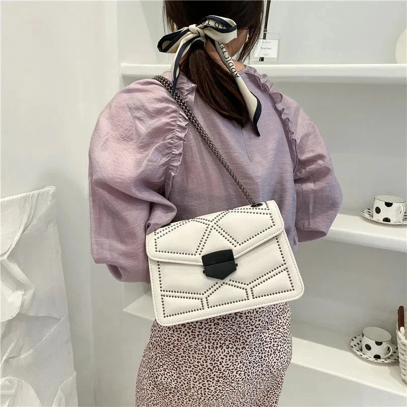 Vintage Rivet Crossbody Bag