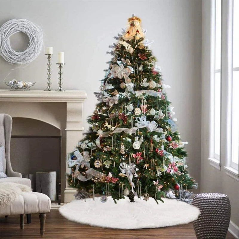 Plush White Christmas Tree Skirt