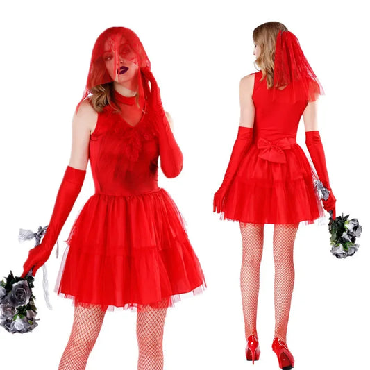 Women’s Red Underworld Ghost Wedding Dress