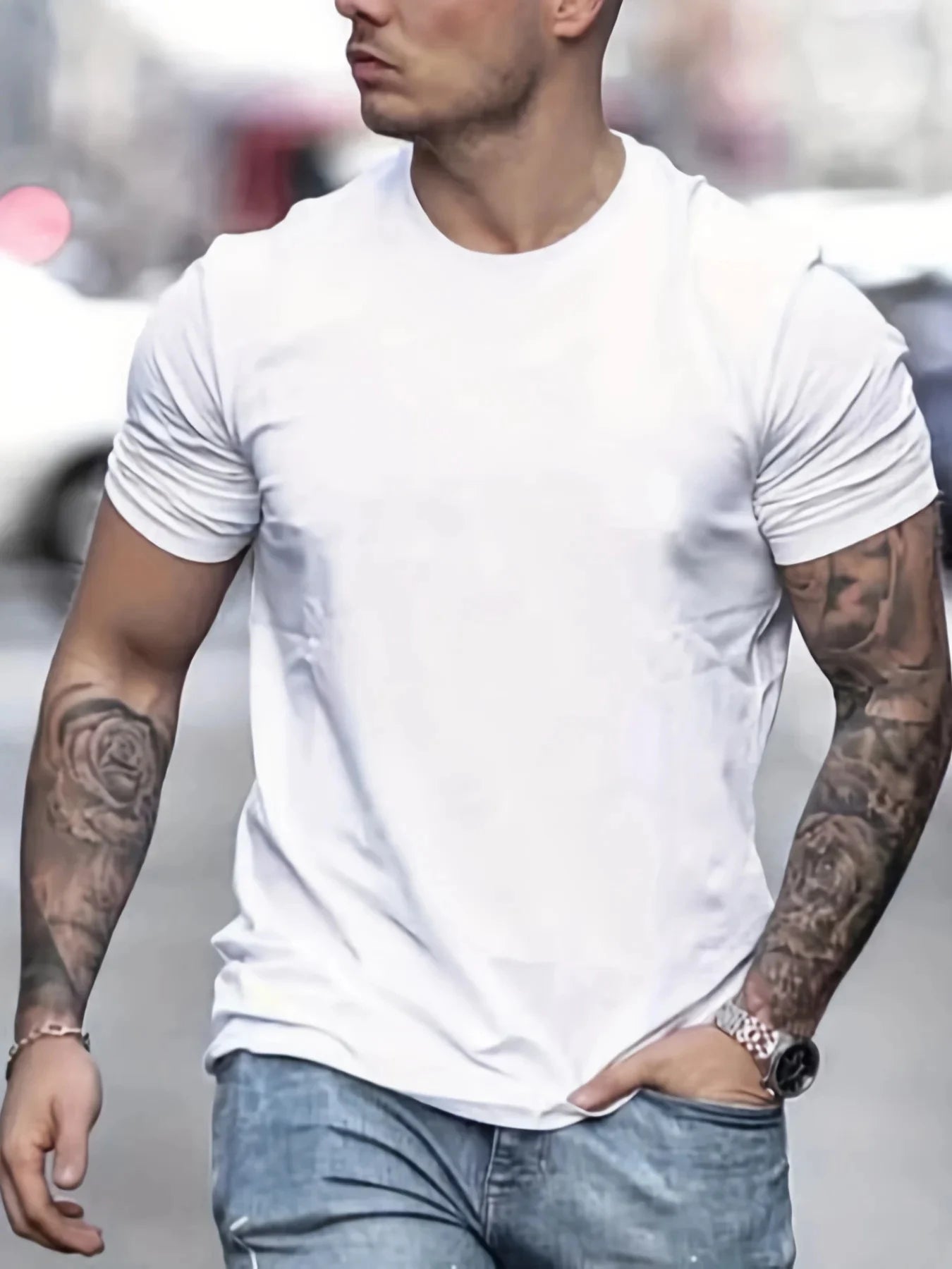 Paris Creative Cotton Tee — Slim Fit Summer Style