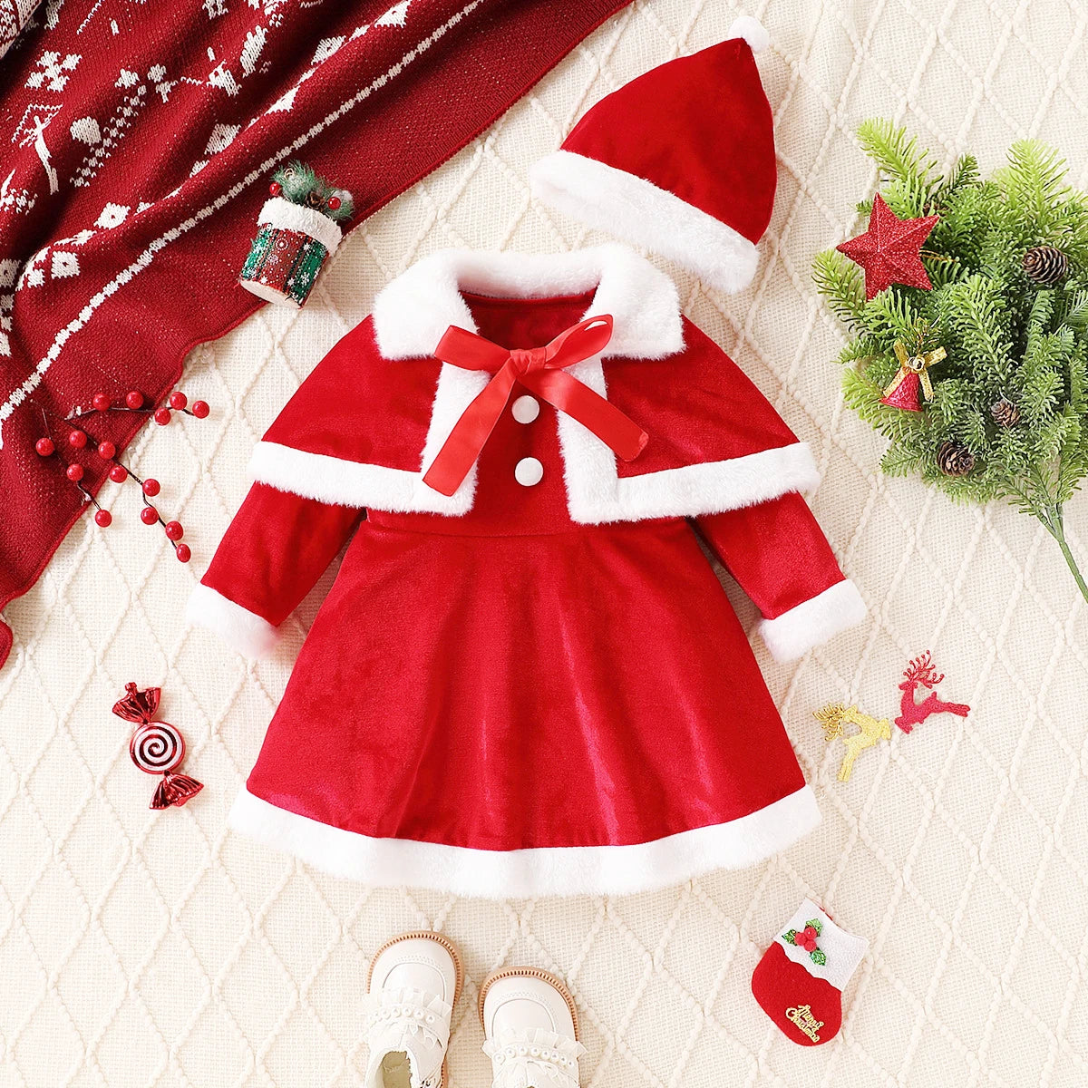 Santa Winter Dress for Girls