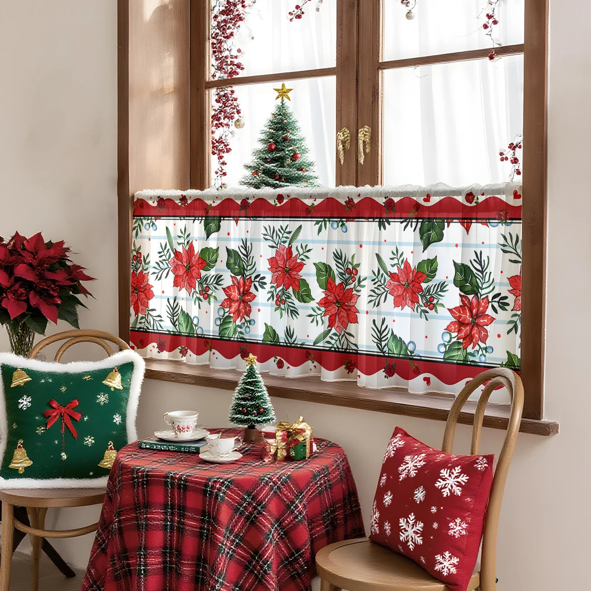 Festive Sheer Holiday Curtain