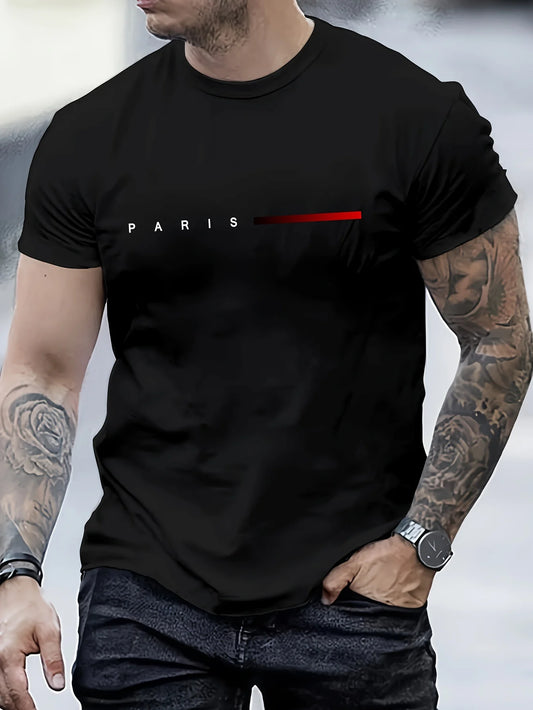 Paris Creative Cotton Tee — Slim Fit Summer Style