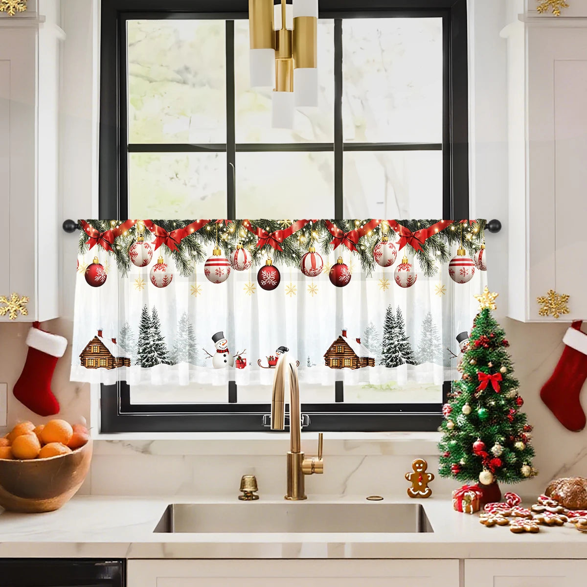 Festive Sheer Holiday Curtain