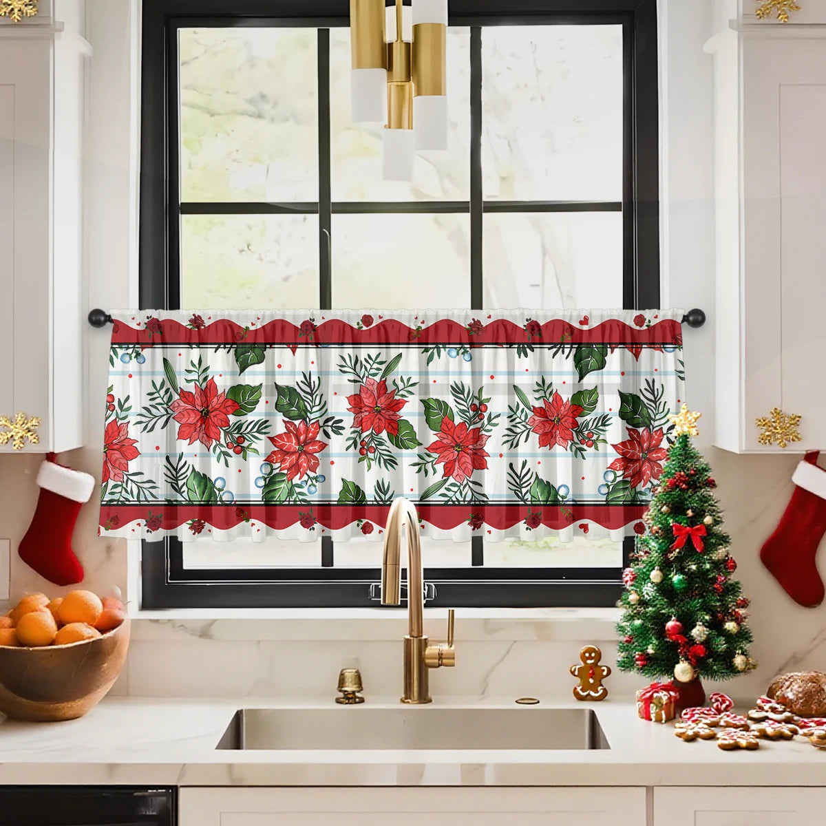 Festive Sheer Holiday Curtain