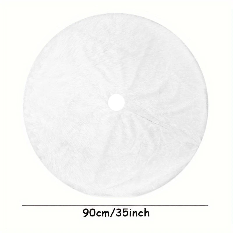 Plush White Christmas Tree Skirt
