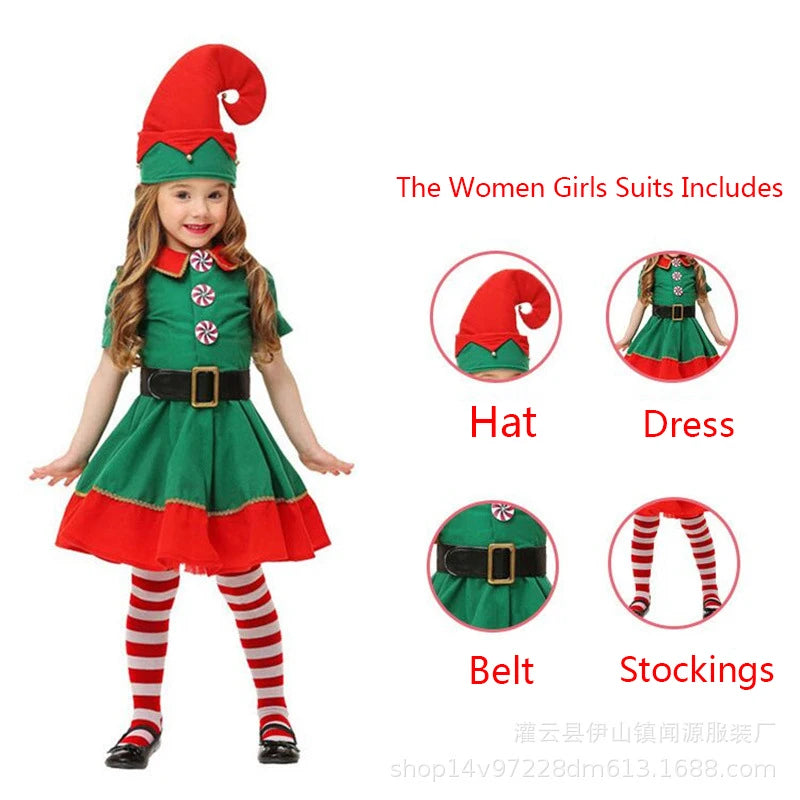 Christmas Elf Cosplay Jumpsuit for Kids