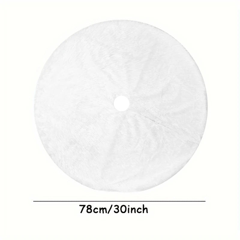 Plush White Christmas Tree Skirt