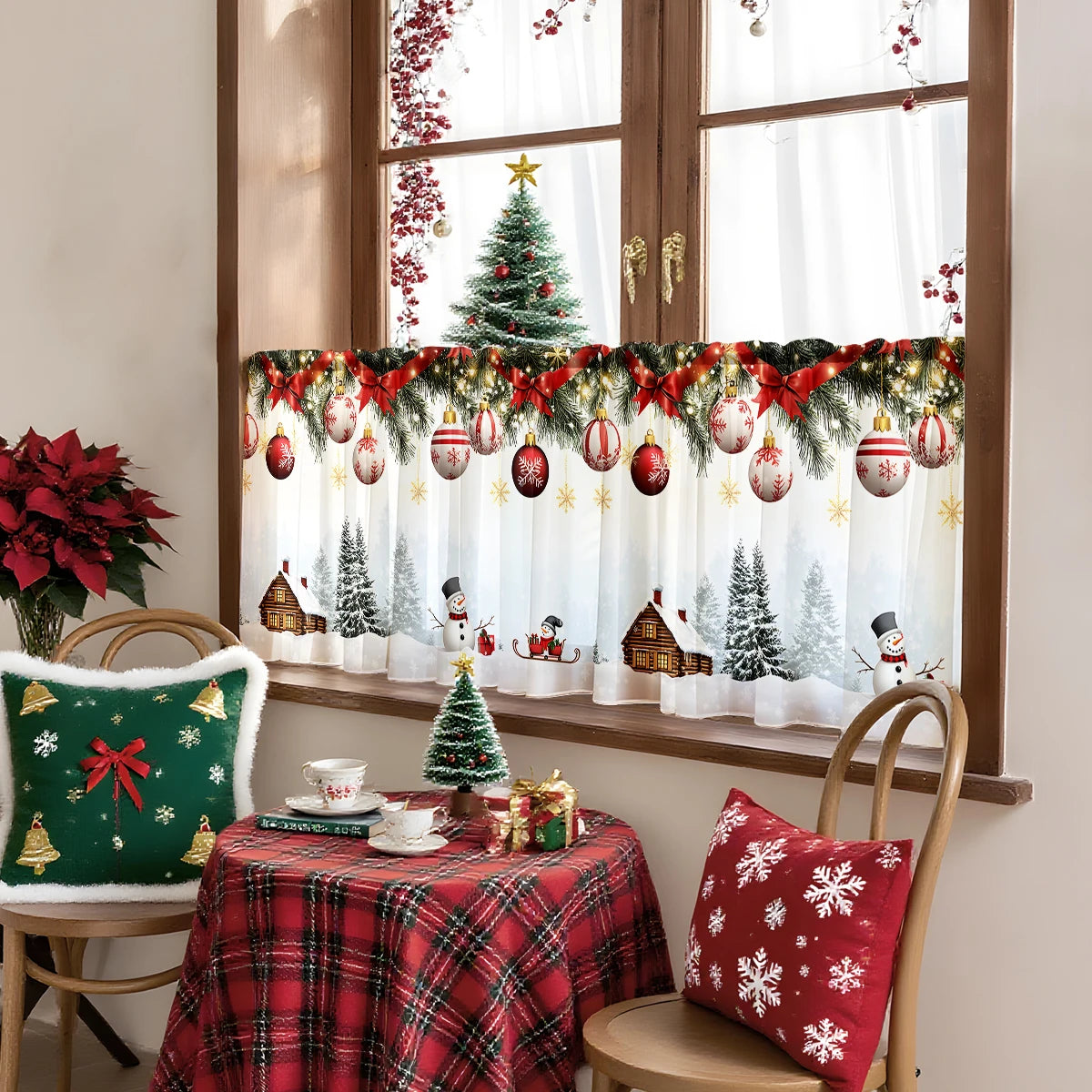 Festive Sheer Holiday Curtain