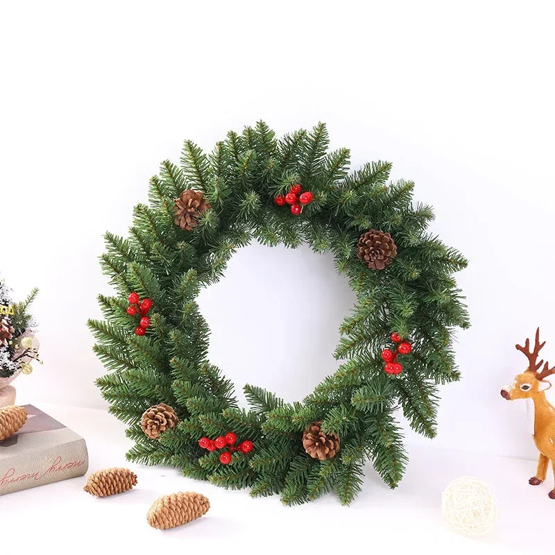 Classic Artificial Christmas Wreath & Garland