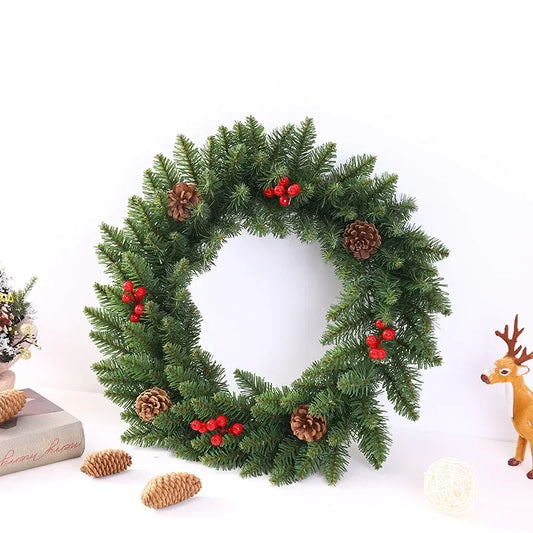 Classic Artificial Christmas Wreath & Garland