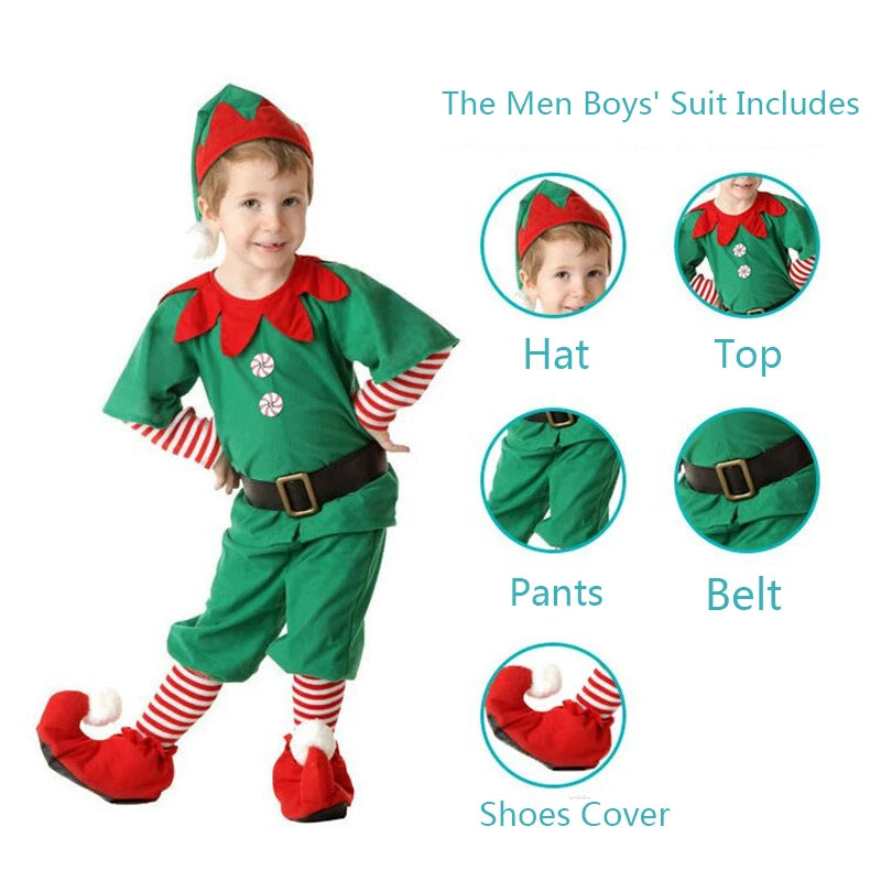 Christmas Elf Cosplay Jumpsuit for Kids