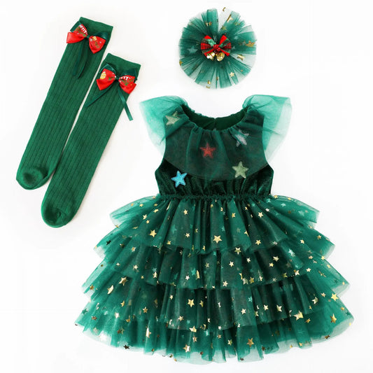 Holiday Princess Mesh Dress for Girls