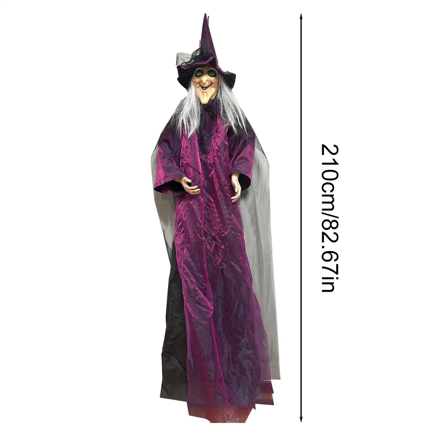 Sound-Activated Light-Up Witch Ghost – Halloween Scary Prop