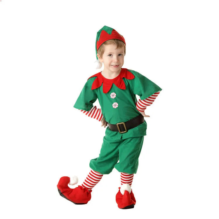 Christmas Elf Cosplay Jumpsuit for Kids
