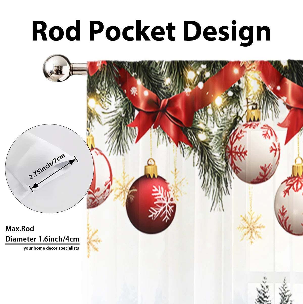 Festive Sheer Holiday Curtain