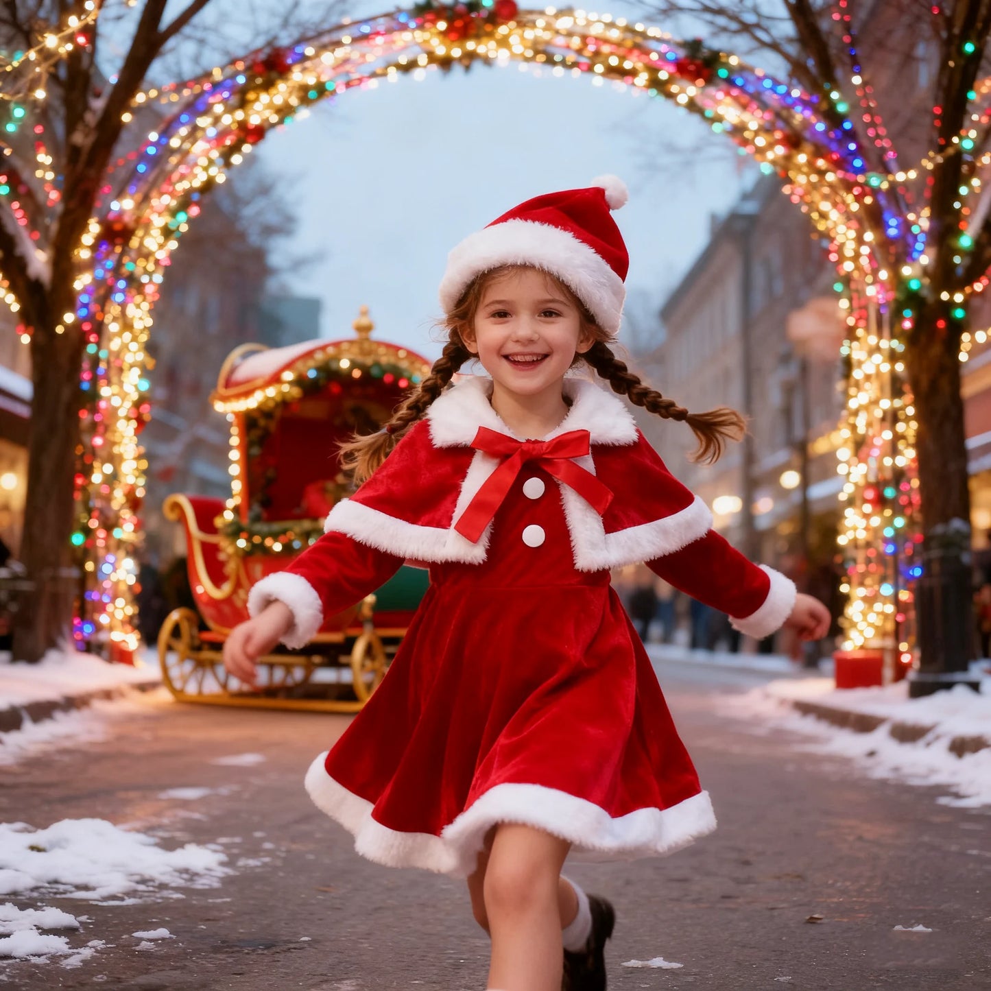 Santa Winter Dress for Girls