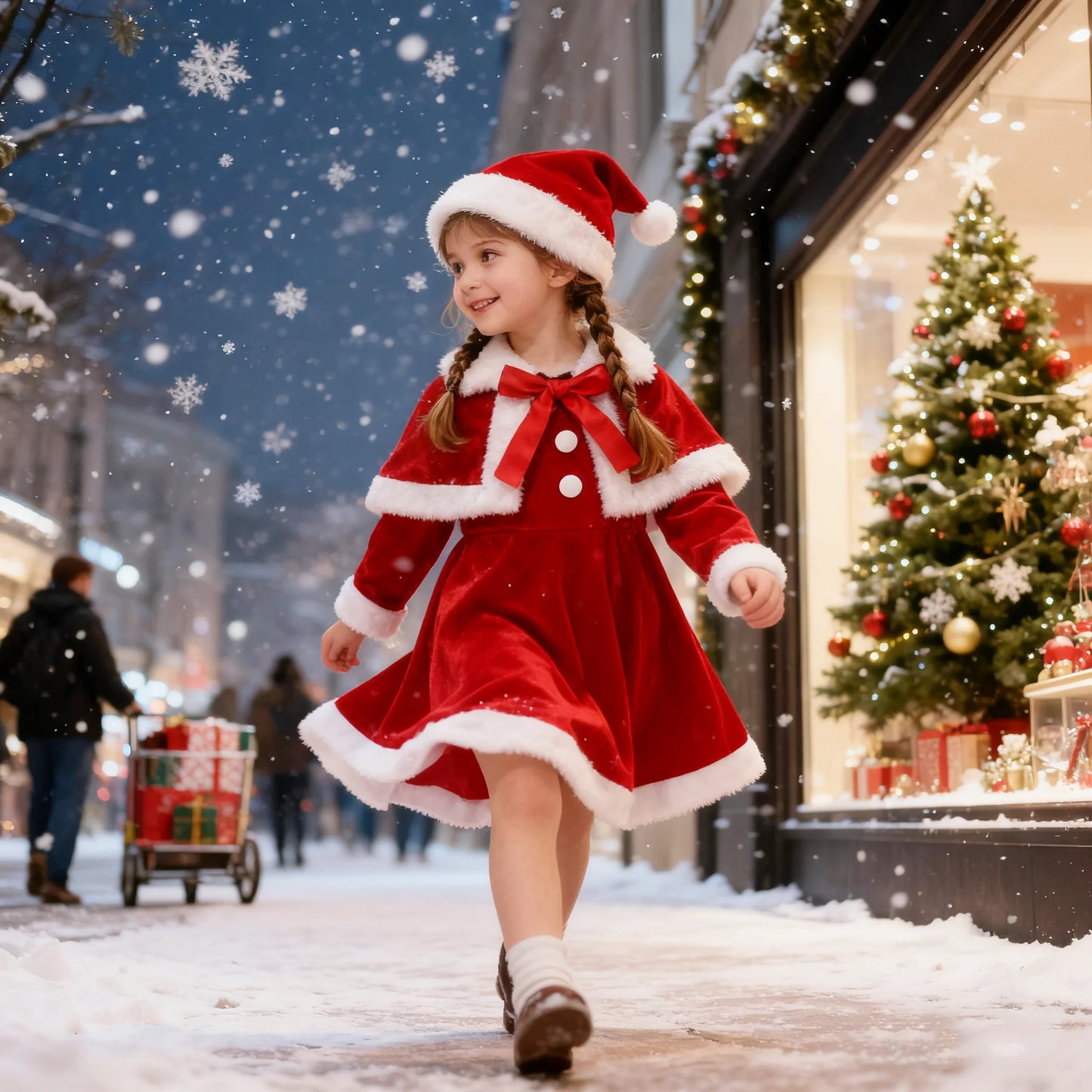 Santa Winter Dress for Girls