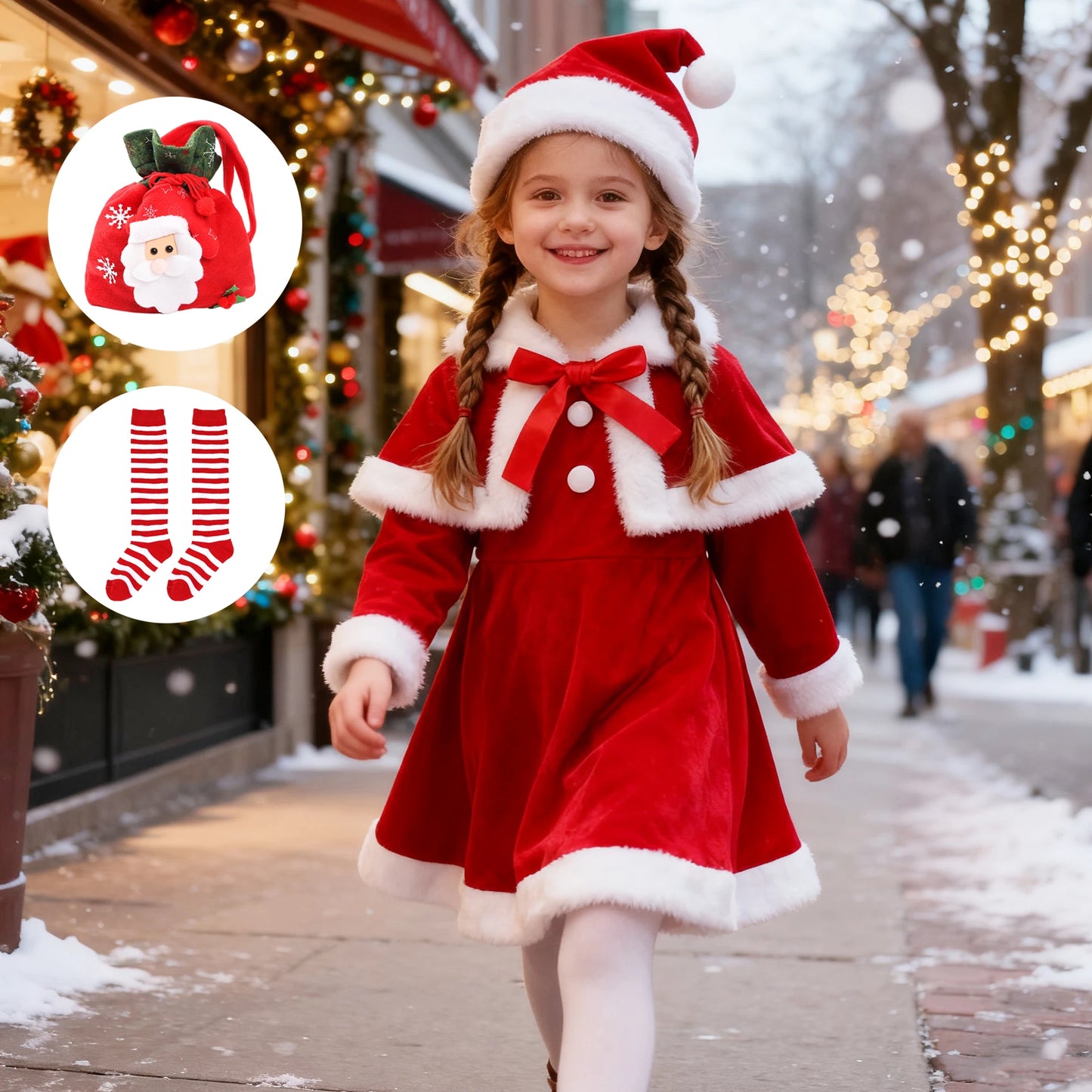Santa Winter Dress for Girls