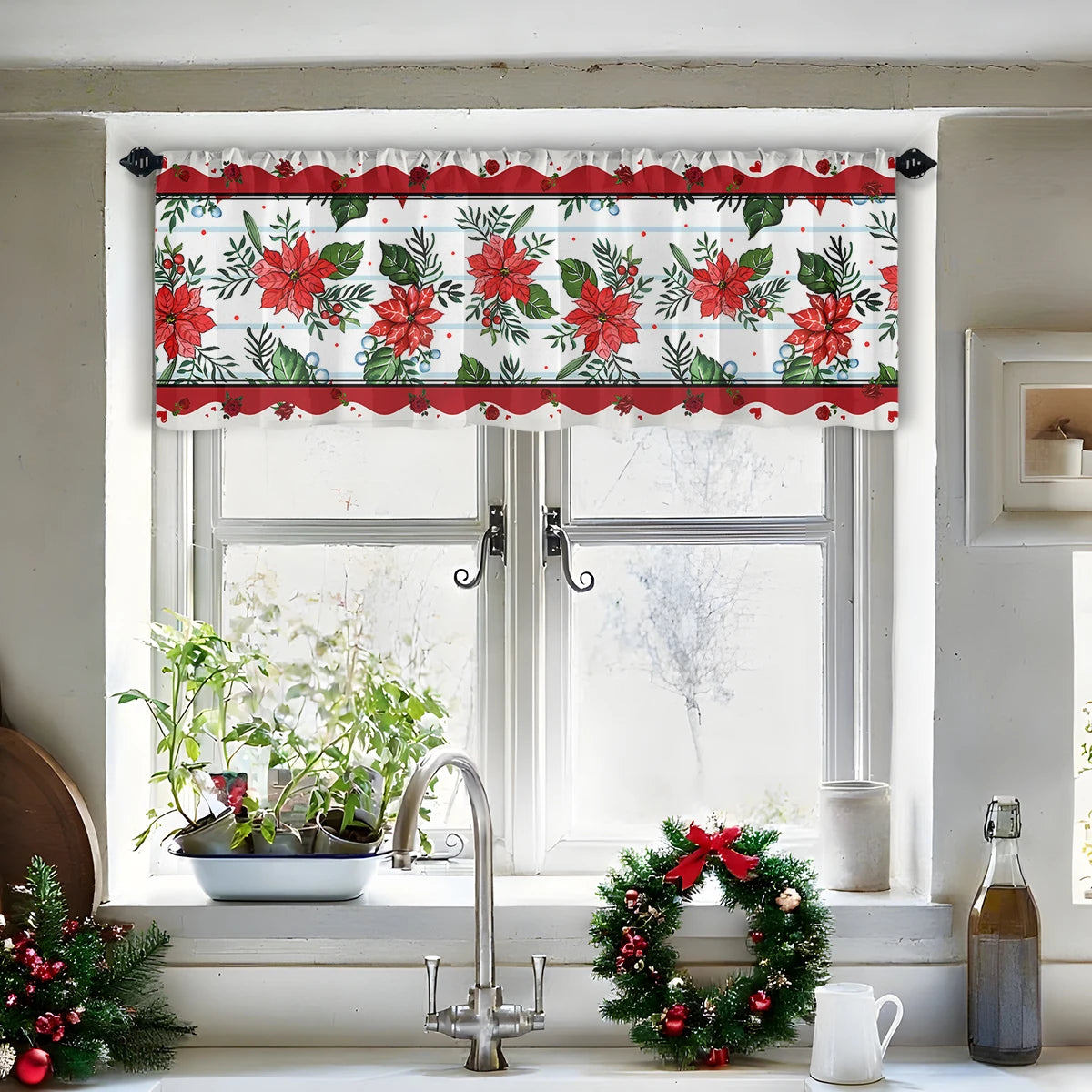 Festive Sheer Holiday Curtain