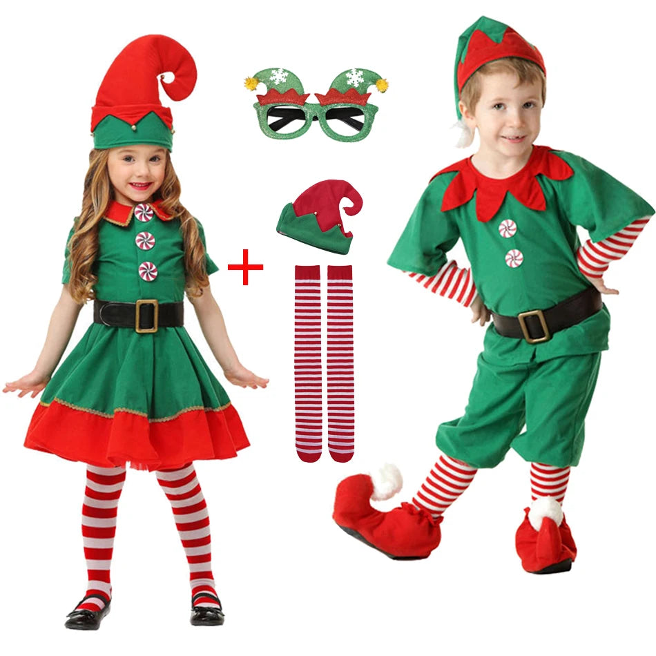 Christmas Elf Cosplay Jumpsuit for Kids