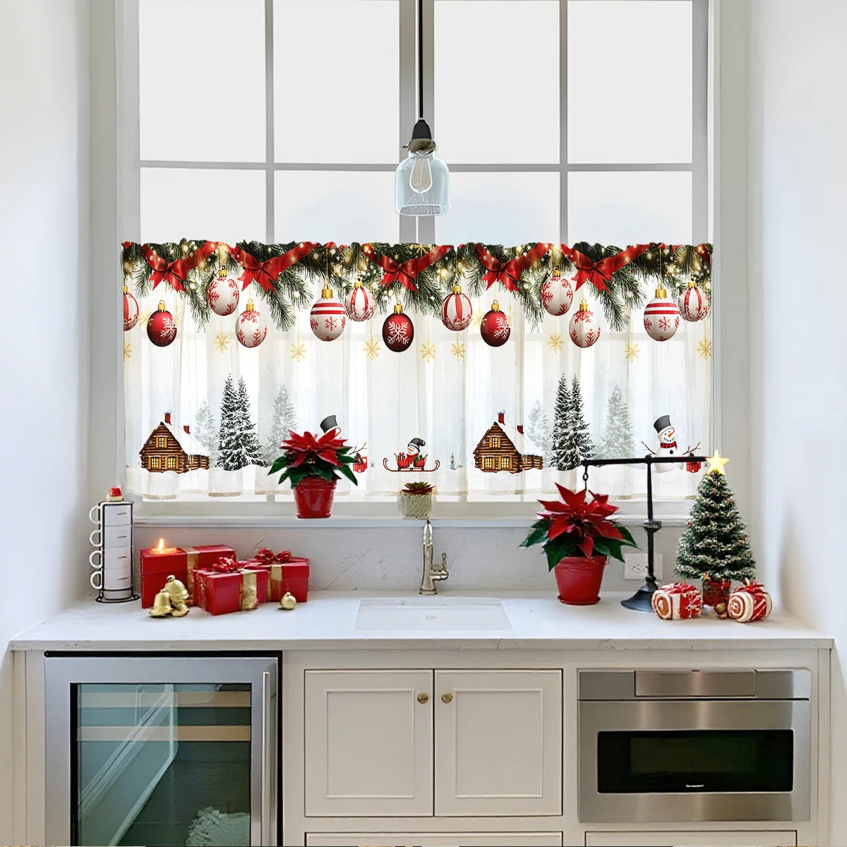 Festive Sheer Holiday Curtain