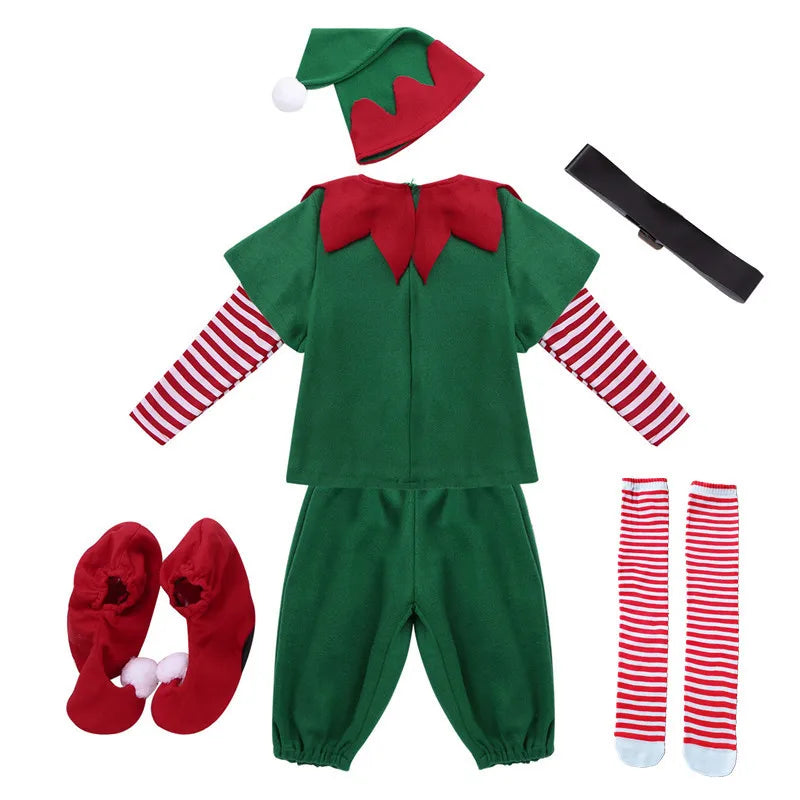 Christmas Elf Cosplay Jumpsuit for Kids