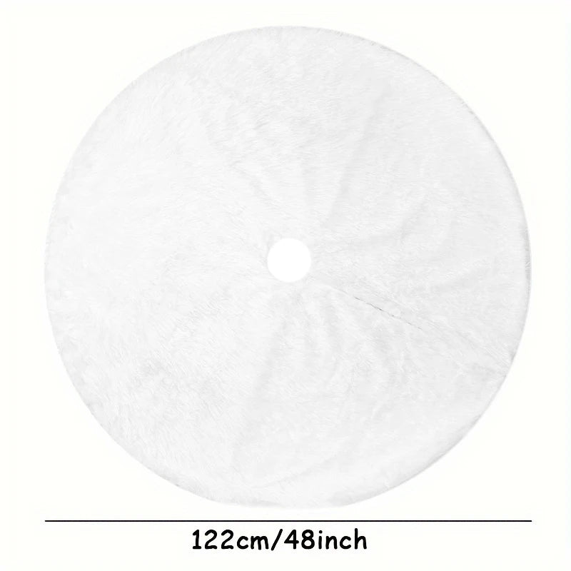 Plush White Christmas Tree Skirt