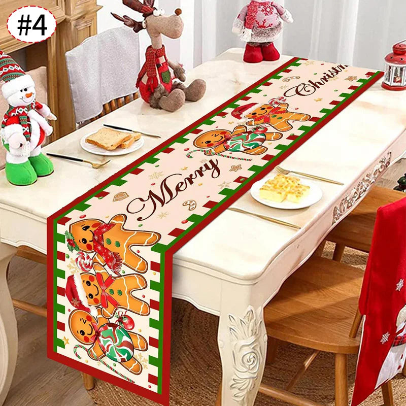 Santa & Gingerbread Table Runner