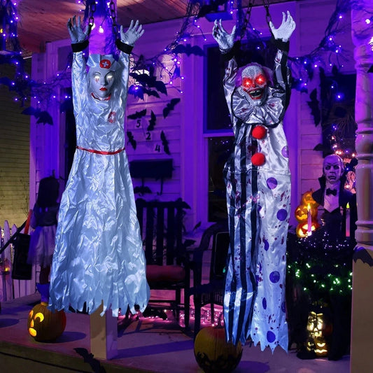 Halloween Animatronic Hanging Clown Nurse