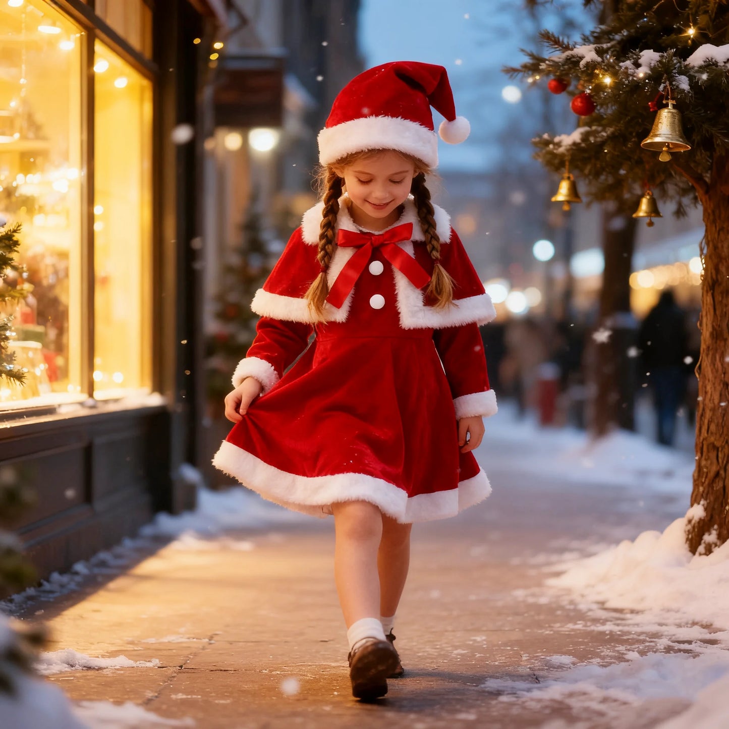 Santa Winter Dress for Girls