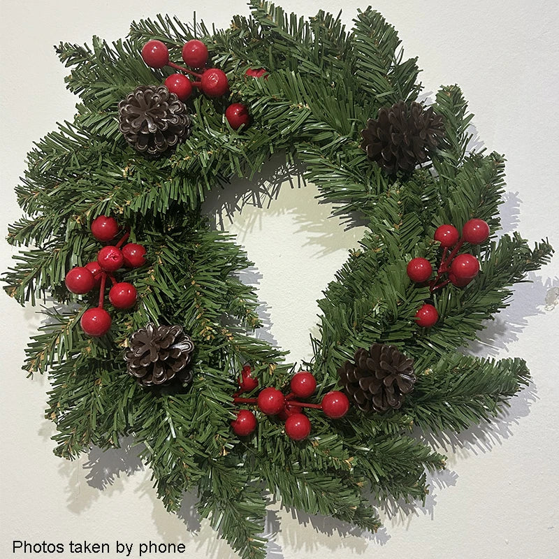 Classic Artificial Christmas Wreath & Garland
