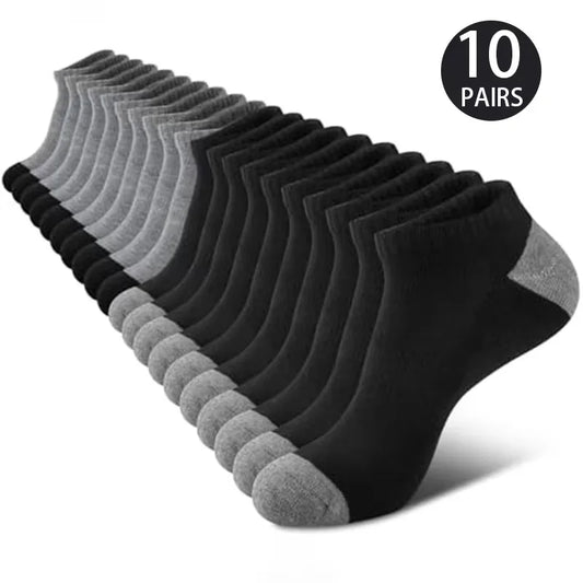 10 Pairs Breathable Low-Cut Socks — Sweat-Absorbing & Odor-Free