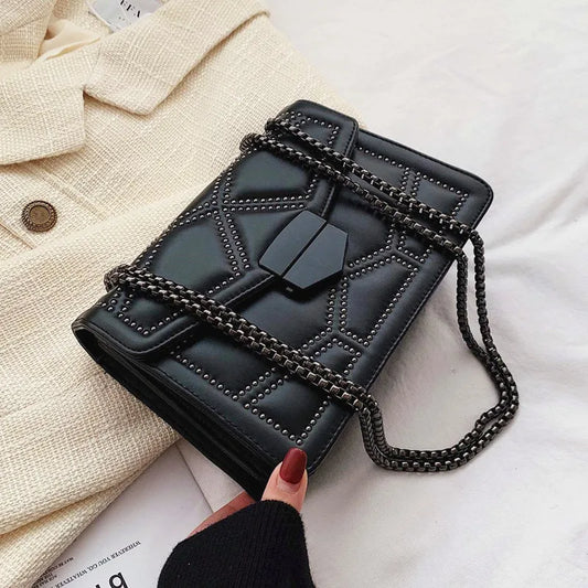 Vintage Rivet Crossbody Bag