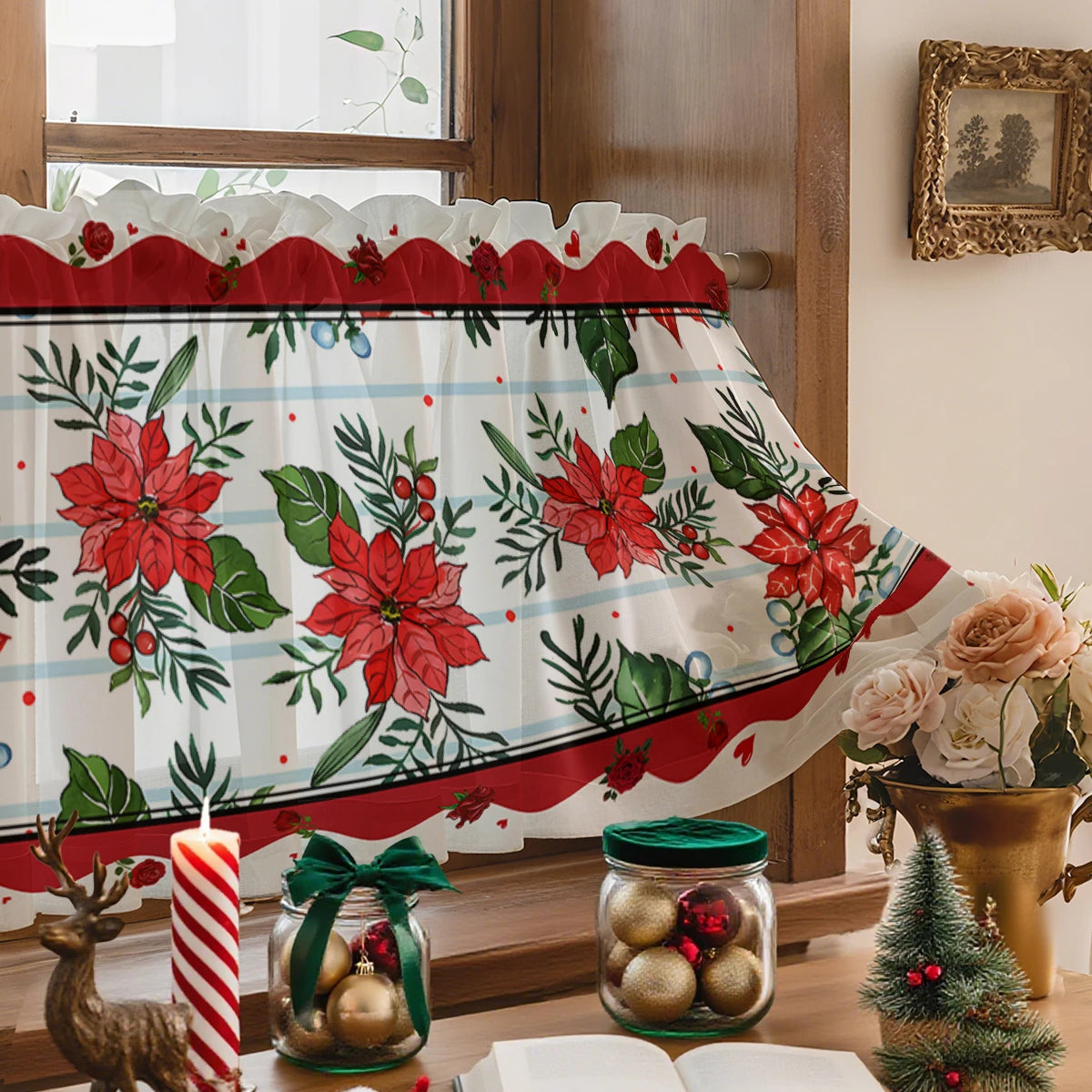 Festive Sheer Holiday Curtain