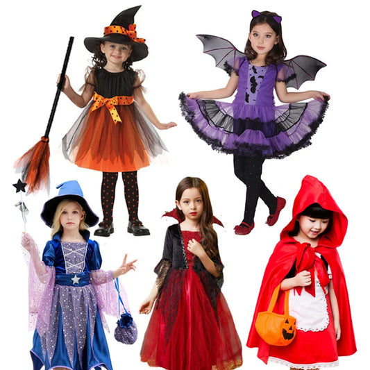 Girls Scarlet Witch & Vampire Halloween Costume