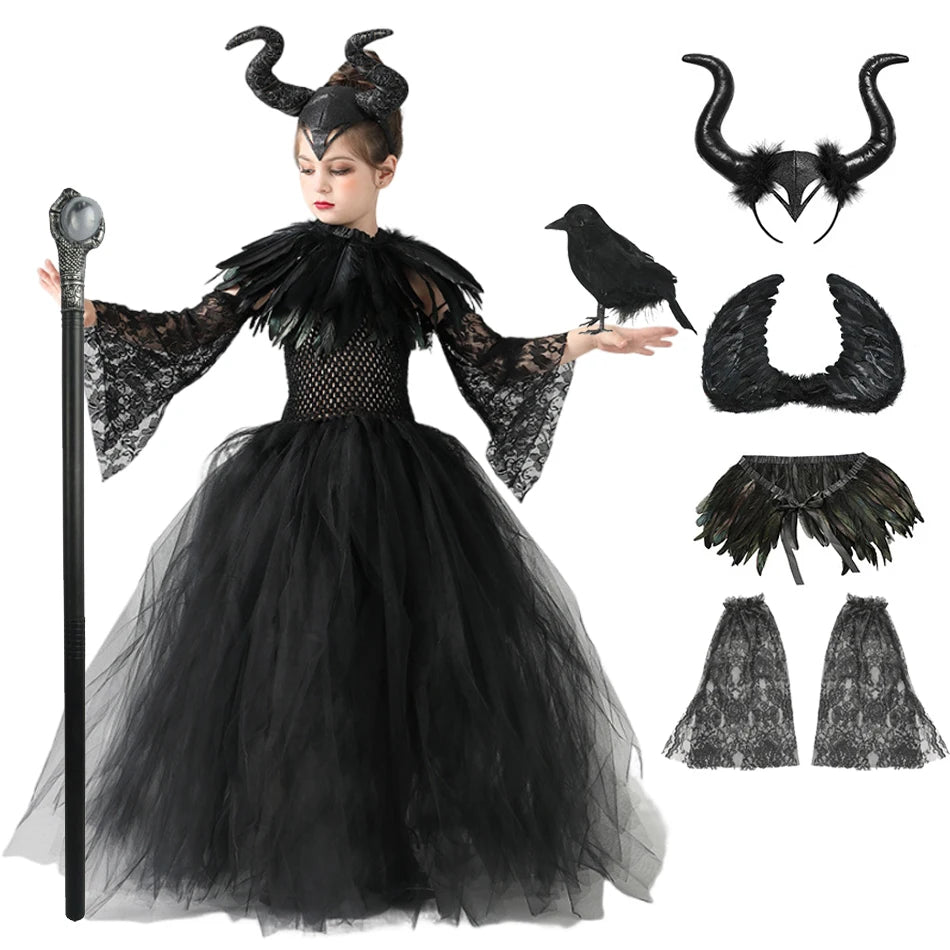 Girls Maleficent Evil Queen Costume
