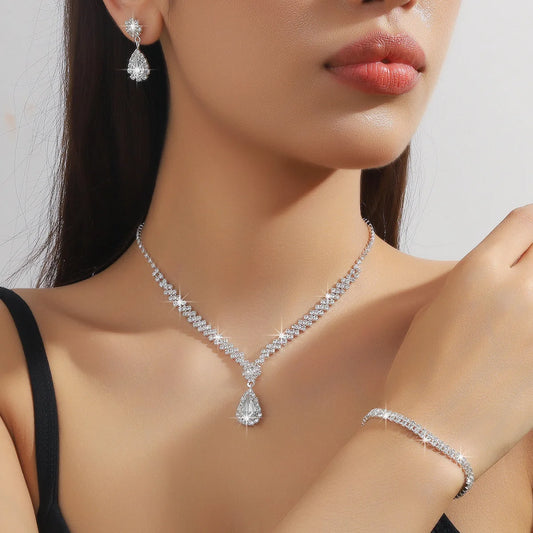 Luxury Bridal Jewelry Set — Necklace, Earrings & Bracelet